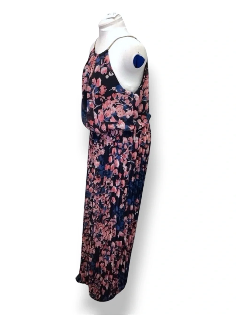 Thalia Sodi Women’s Halterneck Tricut Chain Strap Jumpsuit Floral Black XL